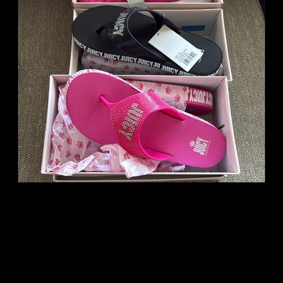 JUICY COUTURE  slipper, black or pink your choice NWT & BOX - Picture 3 of 13